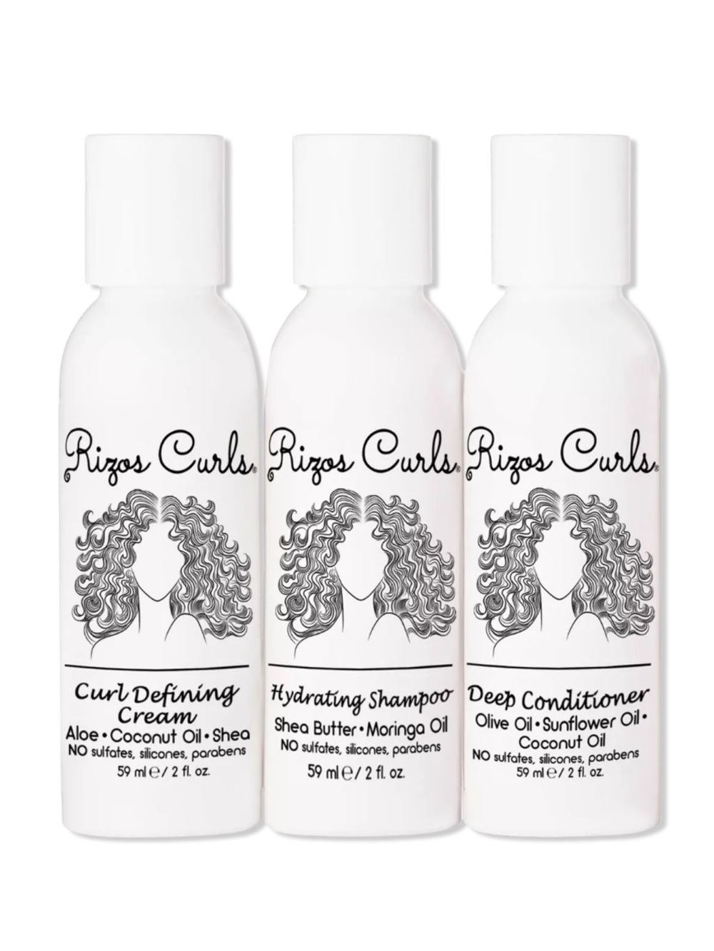 Rizos Curls Travel Hair Care Trio 2oz X 3 BRAND NEW/SEALED